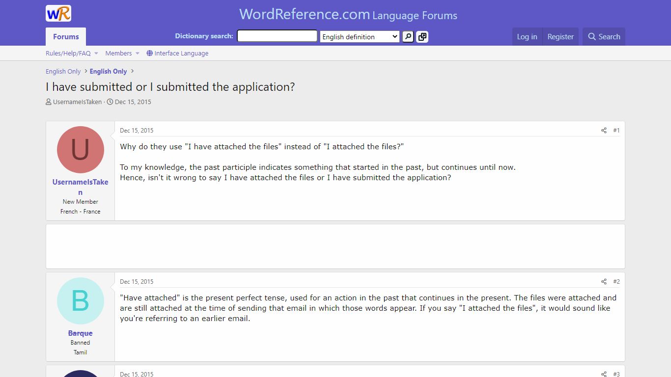 I have submitted or I submitted the application? - WordReference Forums
