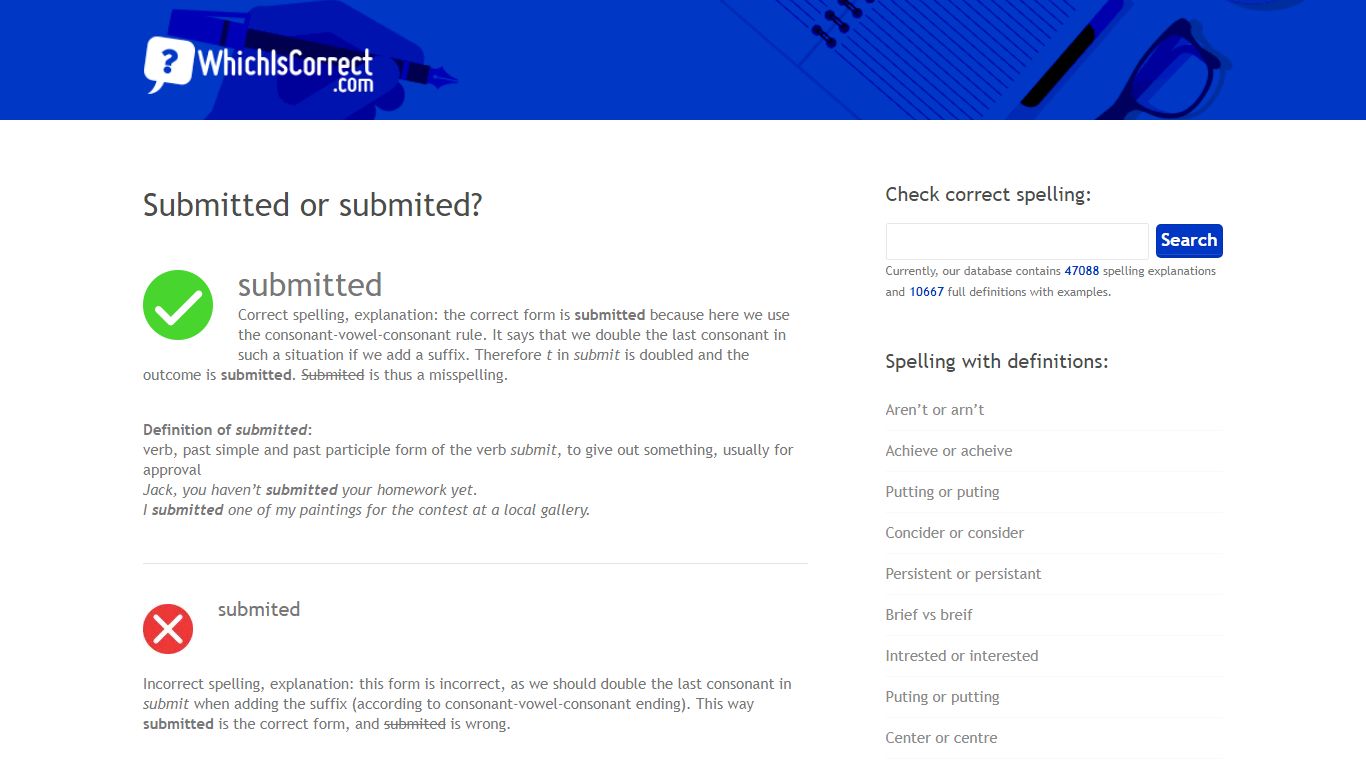 Submitted or submited? - Spelling Which Is Correct How To Spell